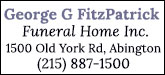 George G FitzPatrick Funeral Home Inc. Sponsorship Banner